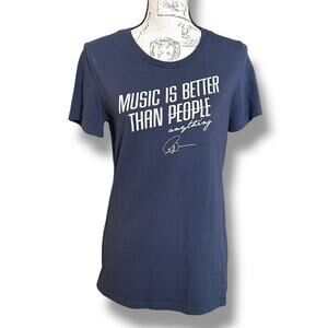 Matt Nathanson Music Is Better Than People/Anything Blue T-shirt Juniors 2XL